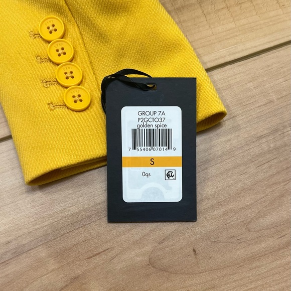 NWT DKNY Yellow Double-Breasted Blazer Size Small - Picture 10 of 12